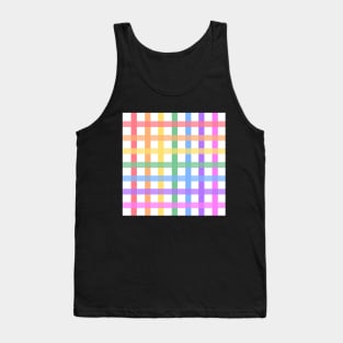 Bright pastel rainbow plaid Tank Top